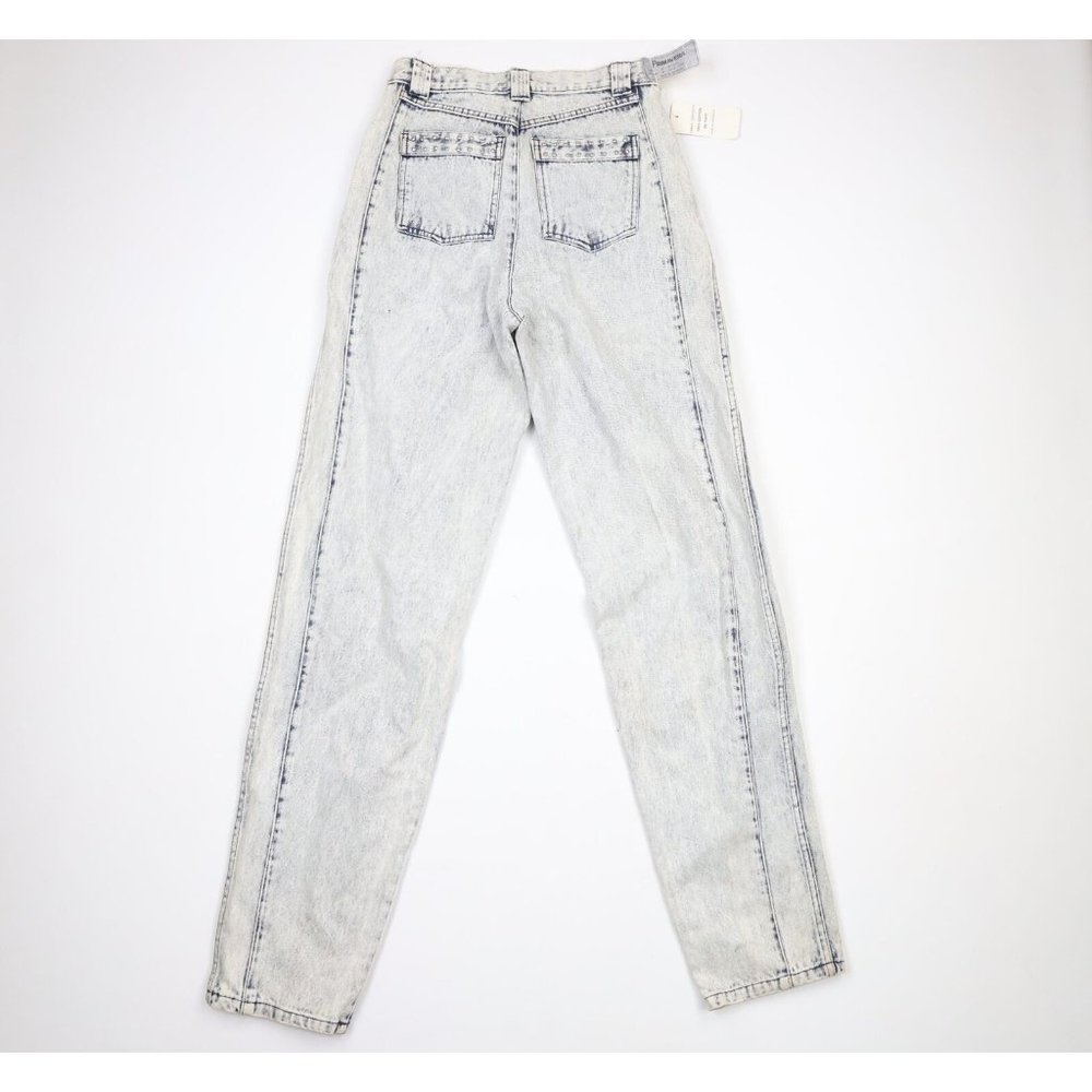 NOS Vintage 80s Streetwear Mens 30x36 Pleated Studded Tapered Leg Denim Jeans - Picture 8 of 14
